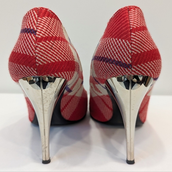 Versace Salon Plaid Heels - Picture 4 of 8